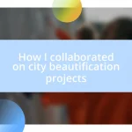 How I collaborated on city beautification projects