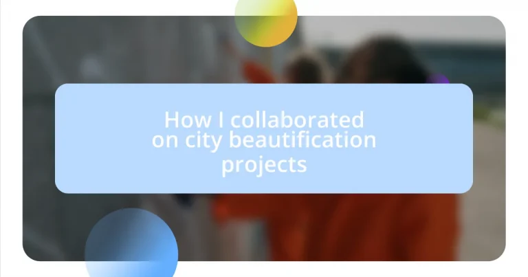 How I collaborated on city beautification projects