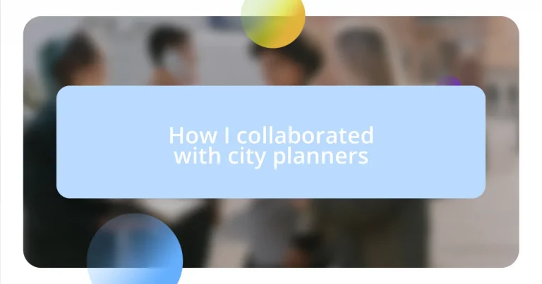 How I collaborated with city planners