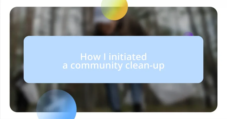 How I initiated a community clean-up