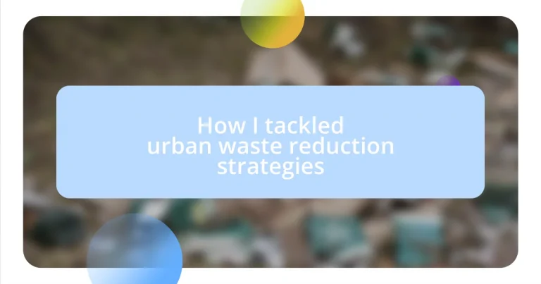 How I tackled urban waste reduction strategies